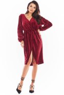 Sukienka Model A406 Welur Bordo - awama Awama Sukienka Model A406 Welur Bordo - awama Awama