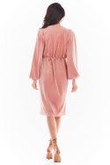Sukienka Model A406 Welur Pink - awama Awama Sukienka Model A406 Welur Pink - awama Awama