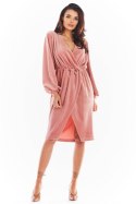 Sukienka Model A406 Welur Pink - awama Awama Sukienka Model A406 Welur Pink - awama Awama