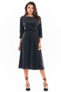 Sukienka Model A407 Welur Black - awama Awama Sukienka Model A407 Welur Black - awama Awama