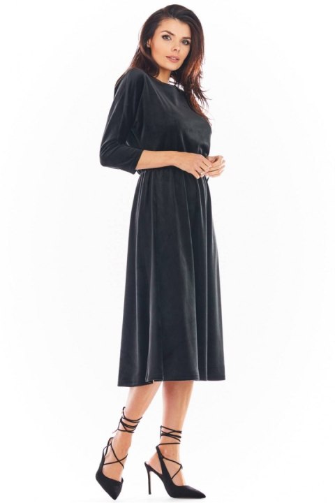 Sukienka Model A407 Welur Black - awama Awama Sukienka Model A407 Welur Black - awama Awama