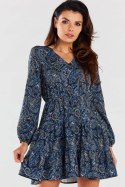 Sukienka Model A470 Navy Pattern - awama Awama Sukienka Model A470 Navy Pattern - awama Awama