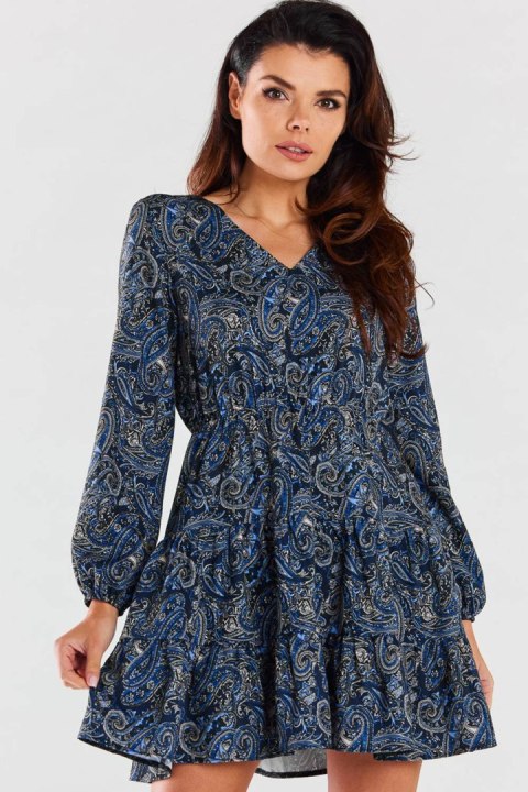 Sukienka Model A470 Navy Pattern - awama Awama Sukienka Model A470 Navy Pattern - awama Awama
