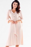 Sukienka Model A522 Beige - awama Awama Sukienka Model A522 Beige - awama Awama