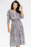 Sukienka Model A666 Black/White Pattern - awama Awama Sukienka Model A666 Black/White Pattern - awama Awama
