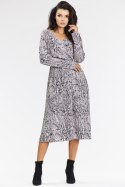 Sukienka Model A666 Black/White Pattern - awama Awama Sukienka Model A666 Black/White Pattern - awama Awama