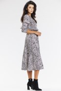 Sukienka Model A666 Black/White Pattern - awama Awama Sukienka Model A666 Black/White Pattern - awama Awama