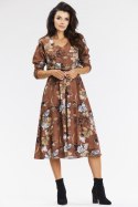 Sukienka Model A666 Brown Pattern - awama Awama Sukienka Model A666 Brown Pattern - awama Awama