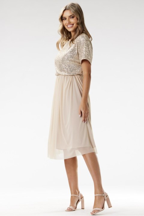 Sukienka Model A689 Beige - awama Awama Sukienka Model A689 Beige - awama Awama
