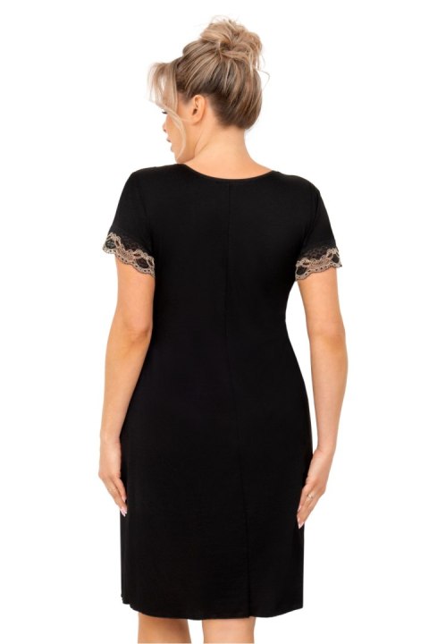 Koszulka nocna Koszula Nocna Model Hana Plus Size Black - Donna Donna Koszulka nocna Koszula Nocna Model Hana Plus Size Black - Donna Donna
