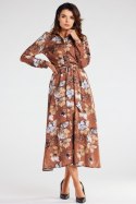 Sukienka Model A467 Brown Pattern - awama Awama Sukienka Model A467 Brown Pattern - awama Awama