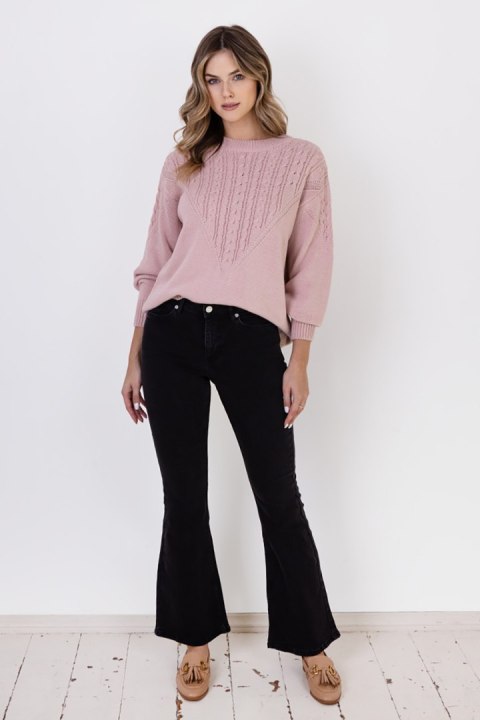 Sweter Damski Model SWE322 Powder Pink - MKM MKM Sweter Damski Model SWE322 Powder Pink - MKM MKM