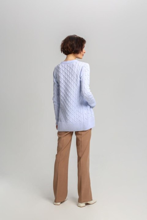 Sweter Damski Model SWE333 Błękit - MKM MKM Sweter Damski Model SWE333 Błękit - MKM MKM