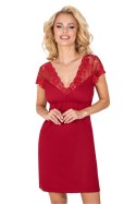 Koszulka nocna Koszula Nocna Model Ismena Burgund - Donna Donna Koszulka nocna Koszula Nocna Model Ismena Burgund - Donna Donna