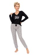 Piżama Damska Model Pantera Long Black - Donna Donna Piżama Damska Model Pantera Long Black - Donna Donna