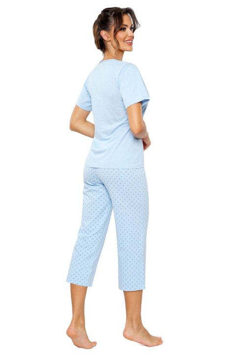 Piżama Damska Model SKY 3/4 Blue - Donna Donna Piżama Damska Model SKY 3/4 Blue - Donna Donna
