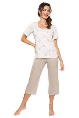 Piżama Damska Model Sandi 3/4 Beige - Donna Donna