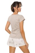 Piżama Damska Model Sandi short Beige - Donna Donna Piżama Damska Model Sandi short Beige - Donna Donna