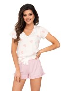 Piżama Damska Model Sweet 1/2 Powder Pink - Donna Donna Piżama Damska Model Sweet 1/2 Powder Pink - Donna Donna