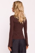 Bluzka Model MOE806 Brown - Moe Moe Bluzka Model MOE806 Brown - Moe Moe