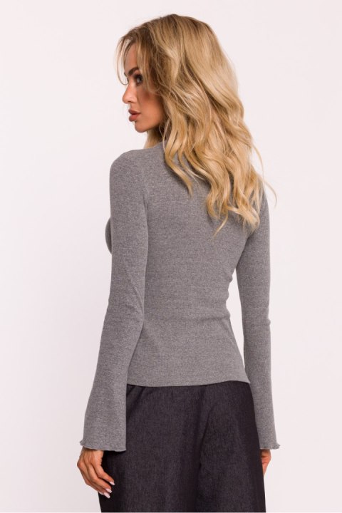 Bluzka Model MOE806 Grey Melange - Moe Moe Bluzka Model MOE806 Grey Melange - Moe Moe