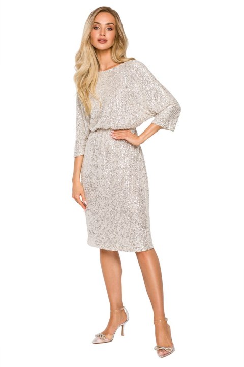 Sukienka Model MOE716 Szampan - Moe Moe Sukienka Model MOE716 Szampan - Moe Moe