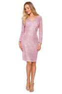 Sukienka Model MOE717 Powder Pink - Moe Moe Sukienka Model MOE717 Powder Pink - Moe Moe