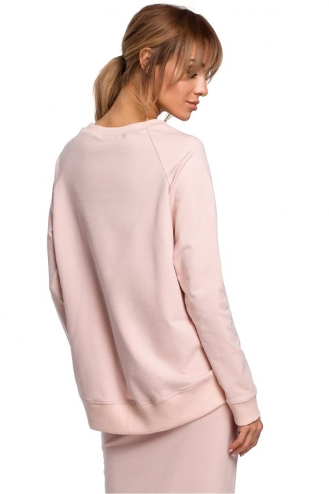 Bluza Damska Model MOE492 Pink - Moe Moe Bluza Damska Model MOE492 Pink - Moe Moe