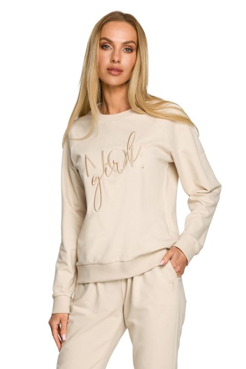 Bluza Damska Model MOE693 Piasek - Moe Moe Bluza Damska Model MOE693 Piasek - Moe Moe