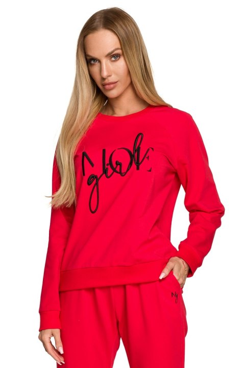 Bluza Damska Model MOE693 Red - Moe Moe Bluza Damska Model MOE693 Red - Moe Moe