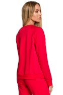 Bluza Damska Model MOE693 Red - Moe Moe Bluza Damska Model MOE693 Red - Moe Moe