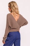 Sweter Damski Model MOE809 Cappuccino - Moe Moe Sweter Damski Model MOE809 Cappuccino - Moe Moe