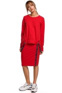 Spódnica Model MOE494 Red - Moe Moe Spódnica Model MOE494 Red - Moe Moe