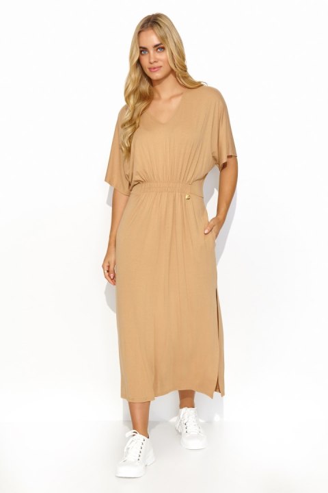 Sukienka Model M822 Beige - Makadamia Makadamia Sukienka Model M822 Beige - Makadamia Makadamia