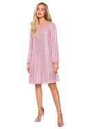 Sukienka Model MOE715 Powder Pink - Moe Moe Sukienka Model MOE715 Powder Pink - Moe Moe