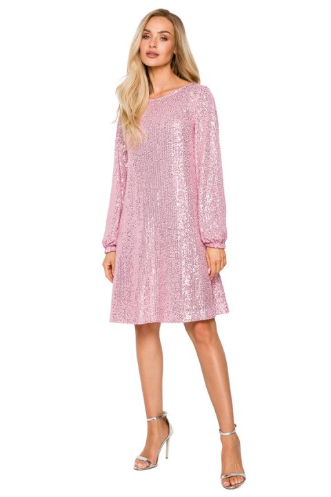 Sukienka Model MOE715 Powder Pink - Moe Moe Sukienka Model MOE715 Powder Pink - Moe Moe