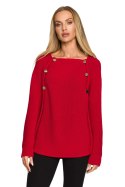 Sweter Damski Model MOE712 Malina - Moe Moe Sweter Damski Model MOE712 Malina - Moe Moe