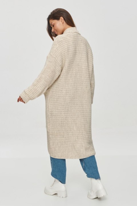 Sweter Kardigan Model S153 Beige Melange - Makadamia Makadamia Sweter Kardigan Model S153 Beige Melange - Makadamia Makadamia