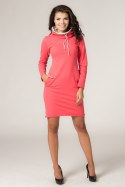 Sukienka Model Kaja 1 Coral/Light Grey - Tessita Tessita Sukienka Model Kaja 1 Coral/Light Grey - Tessita Tessita