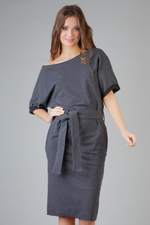 Sukienka Model Aleksandra 9 Dark Grey - Tessita Tessita Sukienka Model Aleksandra 9 Dark Grey - Tessita Tessita