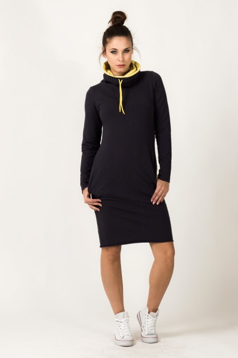 Sukienka Model Kaja 11 Navy/Yellow - Tessita Tessita Sukienka Model Kaja 11 Navy/Yellow - Tessita Tessita