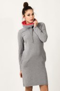 Sukienka model Kaja Light Gray/Coral - Tessita Tessita Sukienka model Kaja Light Gray/Coral - Tessita Tessita