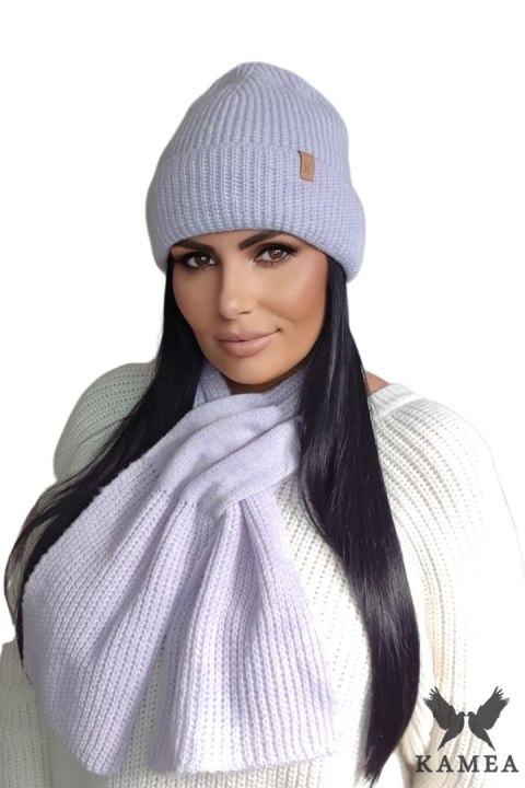 CHLOE komplet czapka z szalikiem kolor jasny wrzos - Kamea Kamea CHLOE komplet czapka z szalikiem kolor jasny wrzos - Kamea Kamea