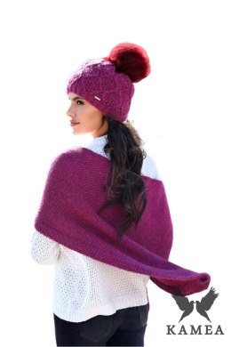 FREZJA-KOMPLET damski zimowy merino wool kolor malinowy - Kamea Kamea