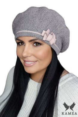 HELENA beret damski kolor różowy - Kamea Kamea