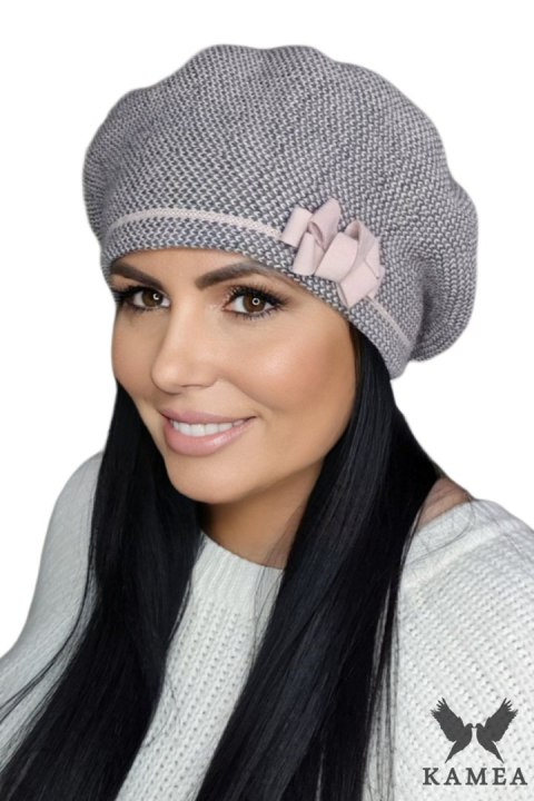 HELENA beret damski kolor różowy - Kamea Kamea HELENA beret damski kolor różowy - Kamea Kamea