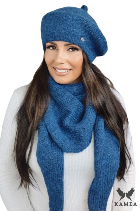 OFELIA zimowy beret damski kolor granatowy - Kamea Kamea