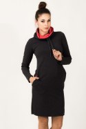 Sukienka Model Kaja 6 Dark Grey/Coral - Tessita Tessita Sukienka Model Kaja 6 Dark Grey/Coral - Tessita Tessita