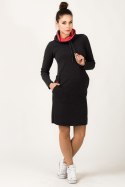 Sukienka Model Kaja 6 Dark Grey/Coral - Tessita Tessita Sukienka Model Kaja 6 Dark Grey/Coral - Tessita Tessita