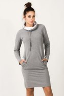 Sukienka Model Kaja 7 Light Grey/White - Tessita Tessita Sukienka Model Kaja 7 Light Grey/White - Tessita Tessita